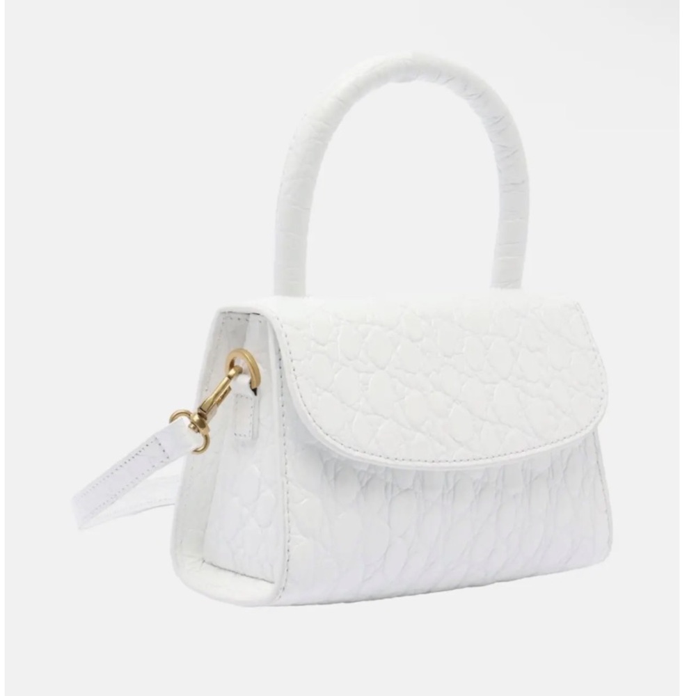 By Far Pure White Embossed Mini Bag